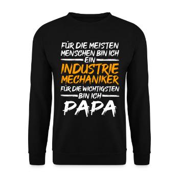 Mécanicien industriel Papa Père Mécanicien - Sweat-shirt Unisexe - noir - Devant - Alina (178cm) & Michal (187cm)