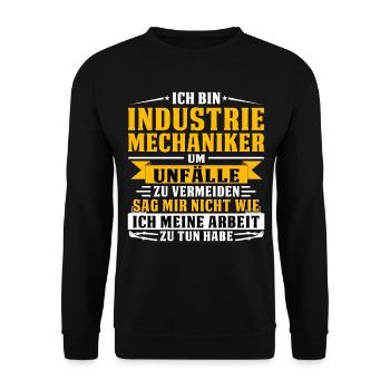 Mécanicien industriel drôle de dicton salaire horaire - Sweat-shirt Unisexe - noir - Devant - Alina (178cm) & Michal (187cm)