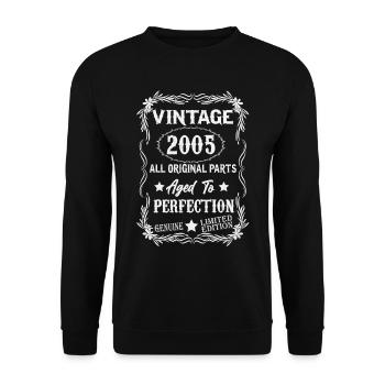 2005 vintage vintage cadeau d’anniversaire rétro - Sweat-shirt Unisexe - noir - Devant - Alina (178cm) & Michal (187cm)