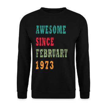 50 Jahre alt, Geburtsspruch - Unisex Pullover - Schwarz - Vorne - Alina (178cm) & Michal (187cm)
