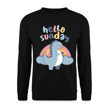 Dinosaures kawaii. Rainbow Hello-Sunday Dicton - Sweat-shirt Unisexe - noir - Devant - Alina (178cm) & Michal (187cm)