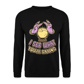 Fortune teller, clairvoyance, occultism, hand saying - Unisex Sweatshirt - black - Front - Alina (178cm) & Michal (187cm)
