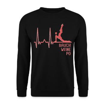 Yoga Herzschlag Bauch Weine Po Frauen - Unisex Pullover - Schwarz - Vorne - Alina (178cm) & Michal (187cm)