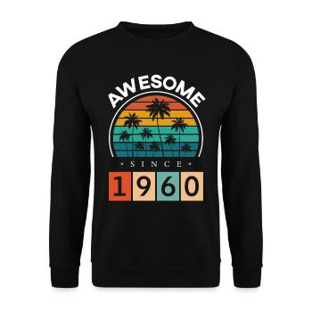 1960 Anniversaire Naissance Année de naissance millésime - Sweat-shirt Unisexe - noir - Devant - Alina (178cm) & Michal (187cm)