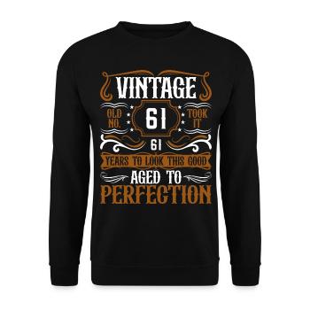 61st Birthday Vintage Retro - Unisex Sweatshirt - black - Front - Alina (178cm) & Michal (187cm)