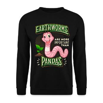 Earthworm, worm, earthworms comic funny saying - Unisex Sweatshirt - black - Front - Alina (178cm) & Michal (187cm)