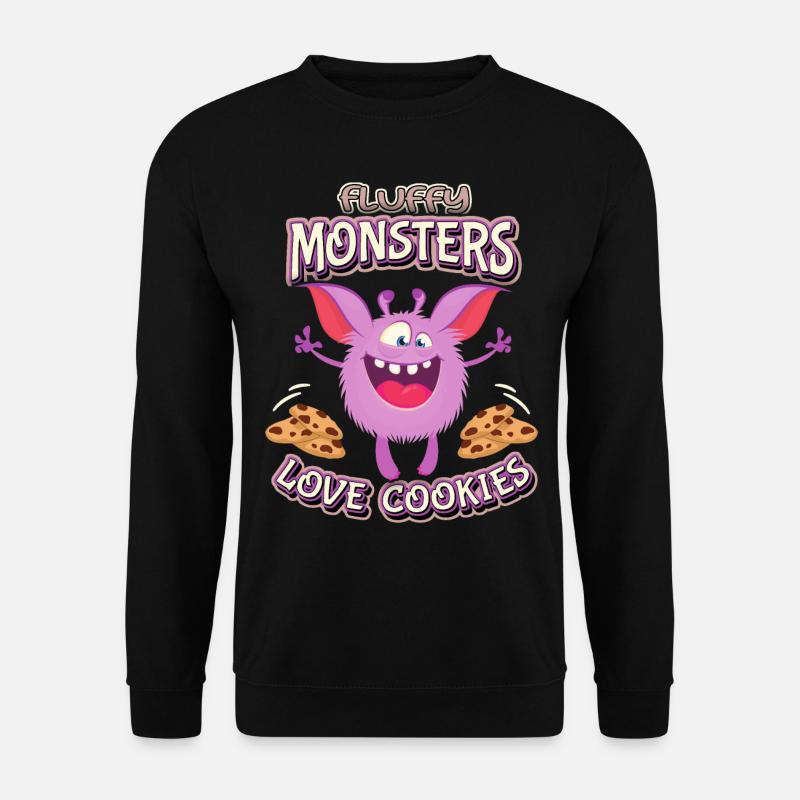 Lustiges-Monster, Krümel-Monster, Kekse, Spruch - Unisex Pullover - Schwarz