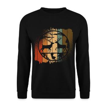 roe deer - Unisex Sweatshirt - black - Front - Alina (178cm) & Michal (187cm)