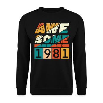 1981 Anniversaire Naissance Année de naissance millésime - Sweat-shirt Unisexe - noir - Devant - Alina (178cm) & Michal (187cm)