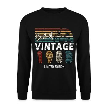 Original 1983 Jahrgang Vintage Retro Geburtstag - Unisex Pullover - Schwarz - Vorne - Alina (178cm) & Michal (187cm)