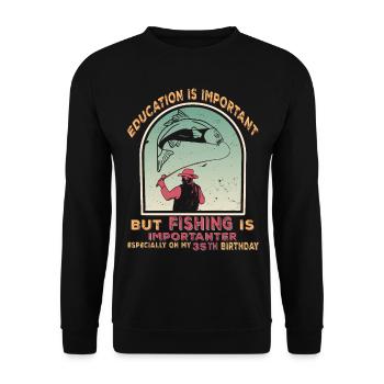35e anniversaire de pêche 1978 né Fischer Angler - Sweat-shirt Unisexe - noir - Devant - Alina (178cm) & Michal (187cm)