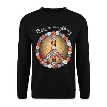 Symbole de paix, signe de paix, fleurs de signe de paix - Sweat-shirt Unisexe - noir - Devant - Alina (178cm) & Michal (187cm)