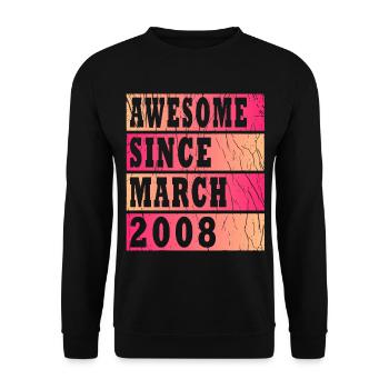 Né depuis 2008 15 ans - Groovy 15. - Sweat-shirt Unisexe - noir - Devant - Alina (178cm) & Michal (187cm)