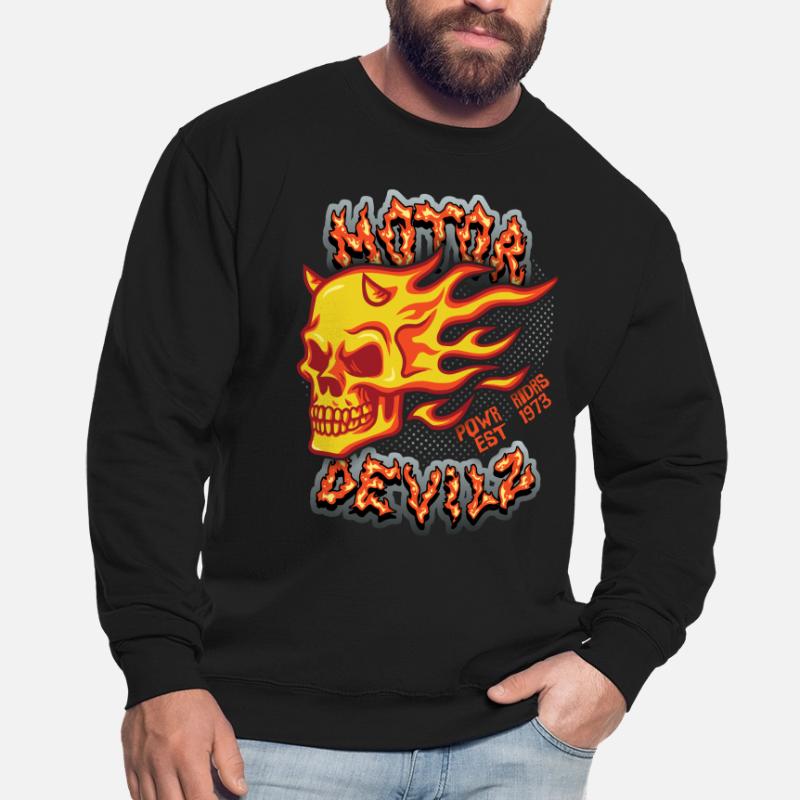 Skull Fire Skull Motorcyclist Motor Devils Sweat-shirt Unisexe
