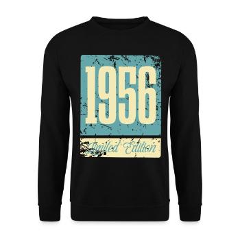 1956 Anniversaire de naissance Année de naissance - Sweat-shirt Unisexe - noir - Devant - Alina (178cm) & Michal (187cm)