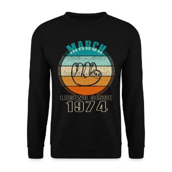 Anniversaire mars 1974 né en mars 1974 - Sweat-shirt Unisexe - noir - Devant - Alina (178cm) & Michal (187cm)