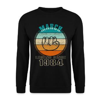 Naissance en 1984. Cadeau d’anniversaire de mars - Sweat-shirt Unisexe - noir - Devant - Alina (178cm) & Michal (187cm)
