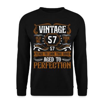57th Birthday Vintage Retro - Unisex Sweatshirt - black - Front - Alina (178cm) & Michal (187cm)