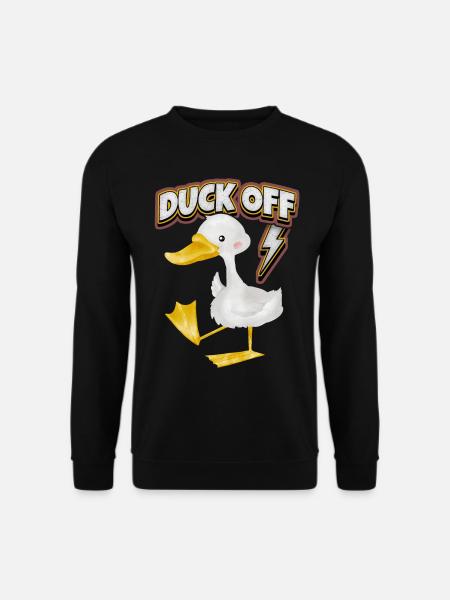 Comic Ente, lustiger Spruch Duck-Off, Pun - Unisex Pullover - Schwarz