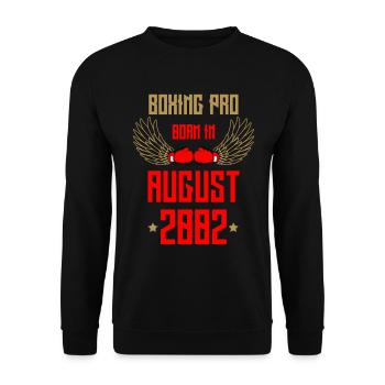 Boxe Boxe Boxeur Août 2002 - Anniversaire - Sweat-shirt Unisexe - noir - Devant - Alina (178cm) & Michal (187cm)