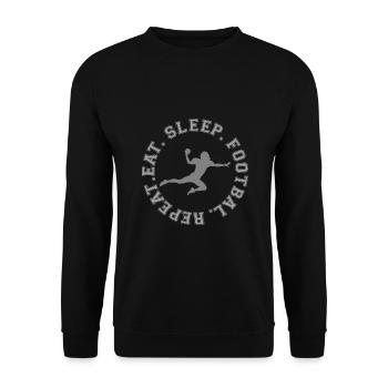 FULLBACK American Football Spieler USA - Unisex Pullover - Schwarz - Vorne - Alina (178cm) & Michal (187cm)