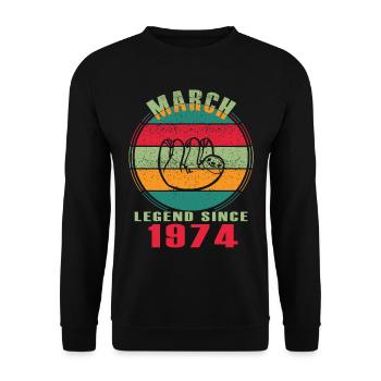 Lazy Sloth 1974 en mars rétro - Sweat-shirt Unisexe - noir - Devant - Alina (178cm) & Michal (187cm)