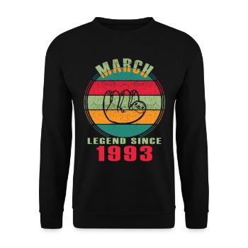 Lazy Sloth Mars 1993 Millésime - Sweat-shirt Unisexe - noir - Devant - Alina (178cm) & Michal (187cm)