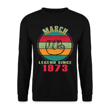Lazy Sloth Mars 1973 Millésime - Sweat-shirt Unisexe - noir - Devant - Alina (178cm) & Michal (187cm)