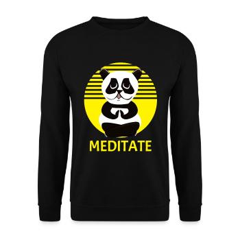 Panda Bear Meditation Meditation Meditation Spirituality - Unisex Sweatshirt - black - Front - Alina (178cm) & Michal (187cm)