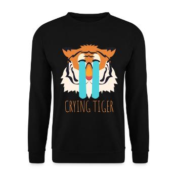 Tiger head, tiger motif, tiger saying, pixel art - Unisex Sweatshirt - black - Front - Alina (178cm) & Michal (187cm)