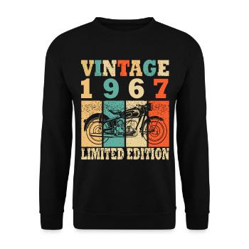 Moto motard né en 1967 - Sweat-shirt Unisexe - noir - Devant - Alina (178cm) & Michal (187cm)