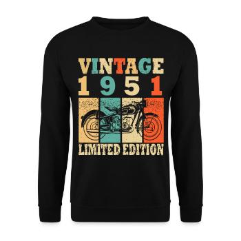 1951 Né anniversaire motard motard cadeau - Sweat-shirt Unisexe - noir - Devant - Alina (178cm) & Michal (187cm)