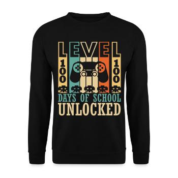 Level 100 Days of school unlocked Gamer - Unisex Sweatshirt - black - Front - Alina (178cm) & Michal (187cm)