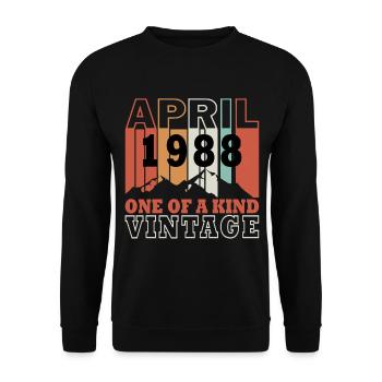 Né avril 1988 Millésime - Sweat-shirt Unisexe - noir - Devant - Alina (178cm) & Michal (187cm)