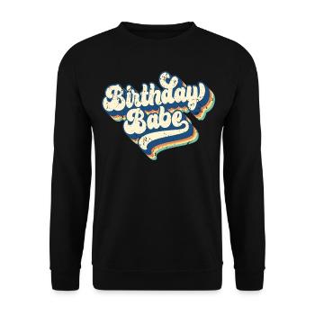 Birthday Babe Matching Group Birthday Party Gift - Unisex Sweatshirt - black - Front - Alina (178cm) & Michal (187cm)