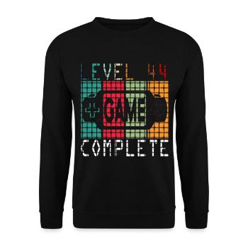 44 Niveau anniversaire 44 terminé - Sweat-shirt Unisexe - noir - Devant - Alina (178cm) & Michal (187cm)