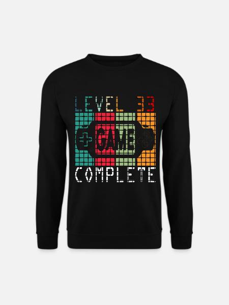 Level 33 Gamer Gaming Geburtstag 33 Jahre - Unisex Pullover - Schwarz