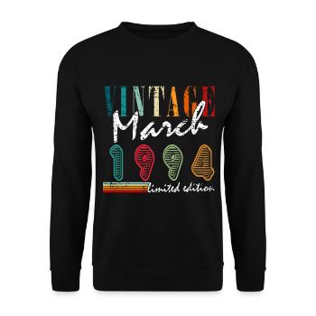 29ème anniversaire homme Génial Mars né en 1994 - Sweat-shirt Unisexe - noir - Devant - Alina (178cm) & Michal (187cm)