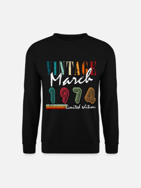 Gift Legend March 1974. Gift March 1974. March. - Unisex Sweatshirt - black