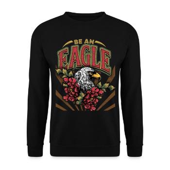 Aigle vintage, Aigle aigle, Dicton, Be-an-Eagle - Sweat-shirt Unisexe - noir - Devant - Alina (178cm) & Michal (187cm)