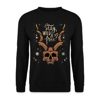 Crâne cornu Baphomet Crâne vintage, disant - Sweat-shirt Unisexe - noir - Devant - Alina (178cm) & Michal (187cm)