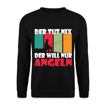 Fischlein Beisse Angler Fischer Angeln Fisch - Unisex Pullover - Schwarz - Vorne - Alina (178cm) & Michal (187cm)