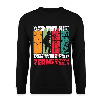 Vermesser Geometer Lustiger Spruch - Unisex Pullover - Schwarz - Vorne - Alina (178cm) & Michal (187cm)