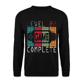 22 Birthday Level 22 complete - Unisex Sweatshirt - black - Front - Alina (178cm) & Michal (187cm)