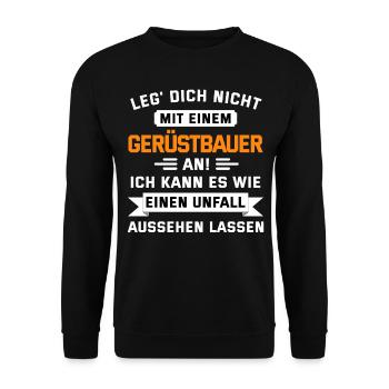 Gerüstbauer Rüster Spruch Handwerk Geschenk - Unisex Pullover - Schwarz - Vorne - Alina (178cm) & Michal (187cm)