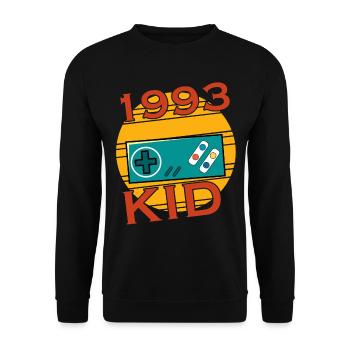 Passionate Gamer 1993 Birthday Gaming - Unisex Sweatshirt - black - Front - Alina (178cm) & Michal (187cm)