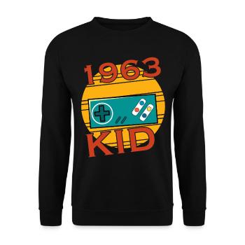 Born Gamer 1963 Born Gaming Birthday - Unisex Sweatshirt - black - Front - Alina (178cm) & Michal (187cm)