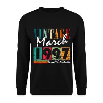 March 1997 nice gift idea for birthday 1997 - Unisex Sweatshirt - black - Front - Alina (178cm) & Michal (187cm)