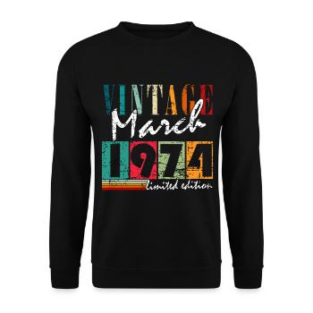 Mars 1974 Anniversaire 1974 Marche des légendes - Sweat-shirt Unisexe - noir - Devant - Alina (178cm) & Michal (187cm)