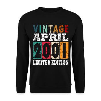 Avril 2001 Cadeau d’anniversaire Avril 2001. Avril - Sweat-shirt Unisexe - noir - Devant - Alina (178cm) & Michal (187cm)